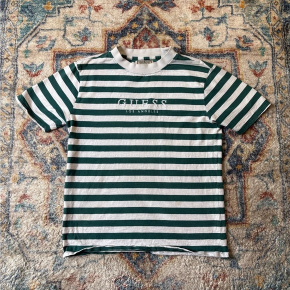 Guess Jeans Spellout Striped T-shirt Size XS - Picture 1 of 5